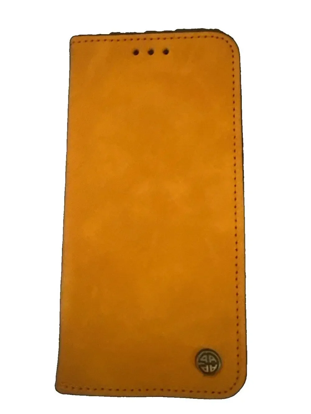 EaaCaa NWT Faux Leather Orange iPhone 17 Pro Wallet Phone Case